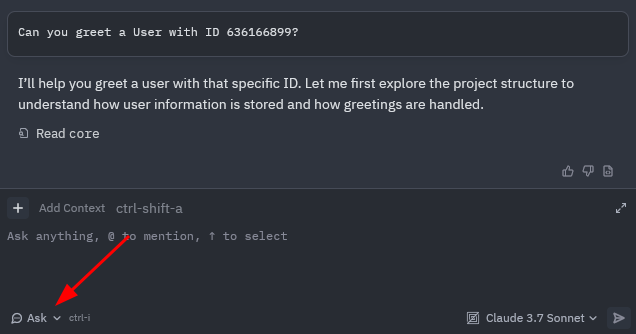 Location of the Profile tab in Zed