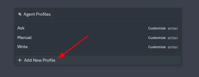 The new Profile button in Zed