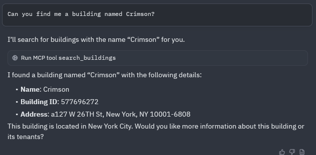 Demo of the Building search tool