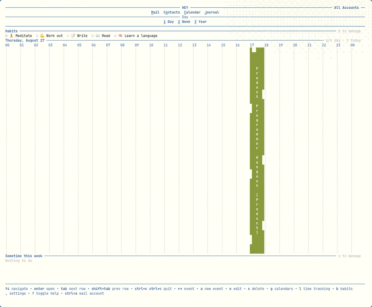 Final version of the calendar TUI
