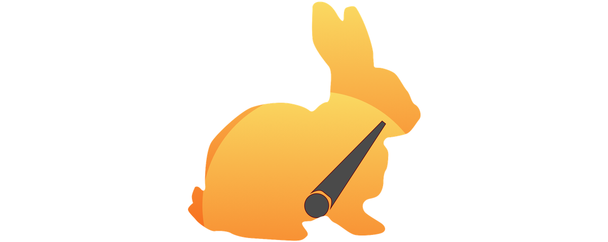 A rabbit with a tachometer in it's silhouette