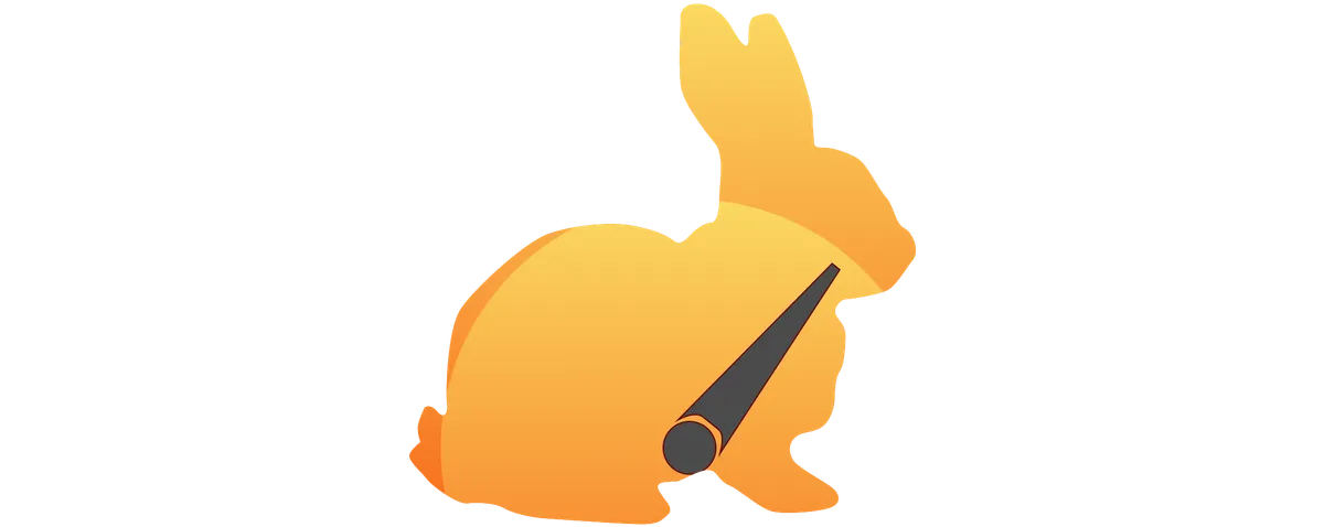 A rabbit with a tachometer in it's silhouette